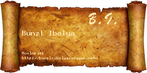 Bunzl Ibolya névjegykártya